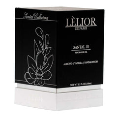 Santal 18 Fragrance Oil - Front and Left Side Product Package View | 100mL | Lèlior de Paris