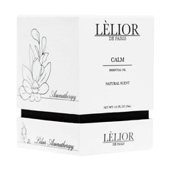 Calm Aromatherapy - Front and Left Side Product Package View | Essential Oil | Lélior de Paris