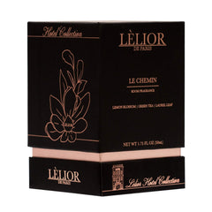 Le Chemin Room Fragrance Spray - Front and Left Product Package View | 50ML | Lèlior de Paris