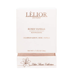 Roses Vanille Fragrance Room Spray - Front Product Package View | 50mL | Lèlior de Paris